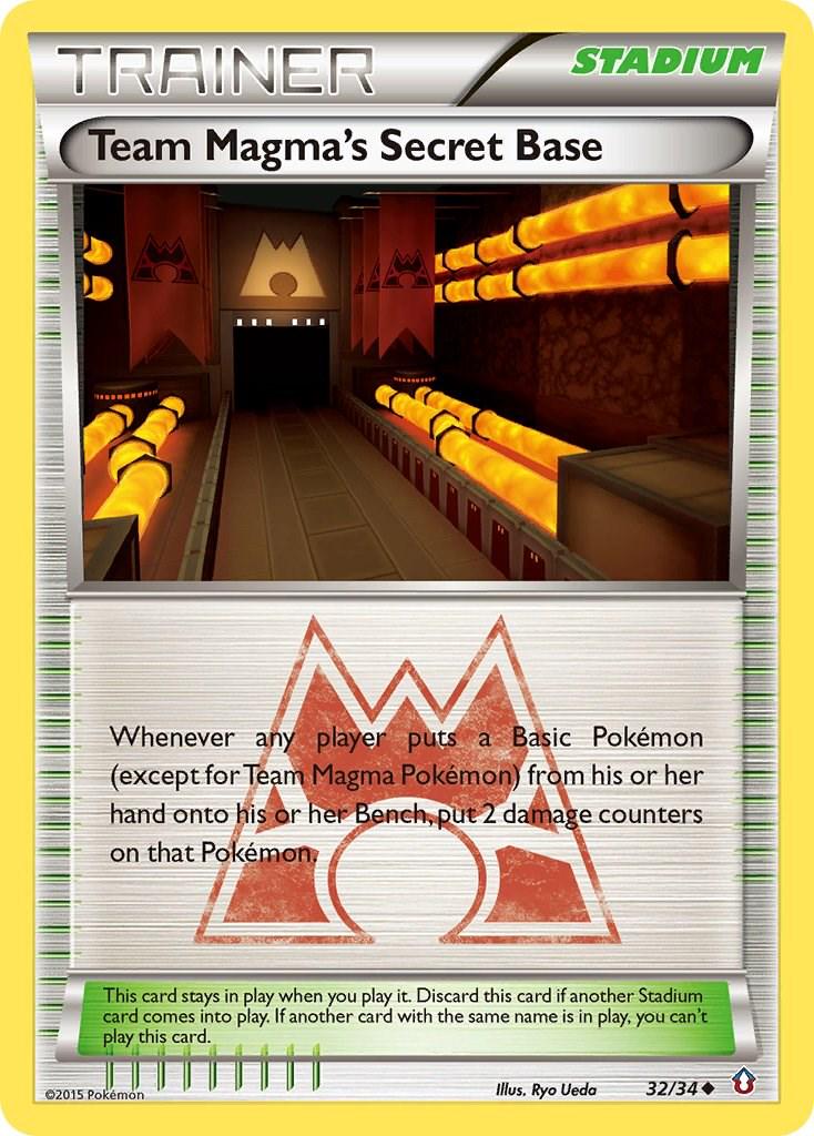 Team Magma's Secret Base 32/34 LP EX era Pokemon card — KeepitSealdz