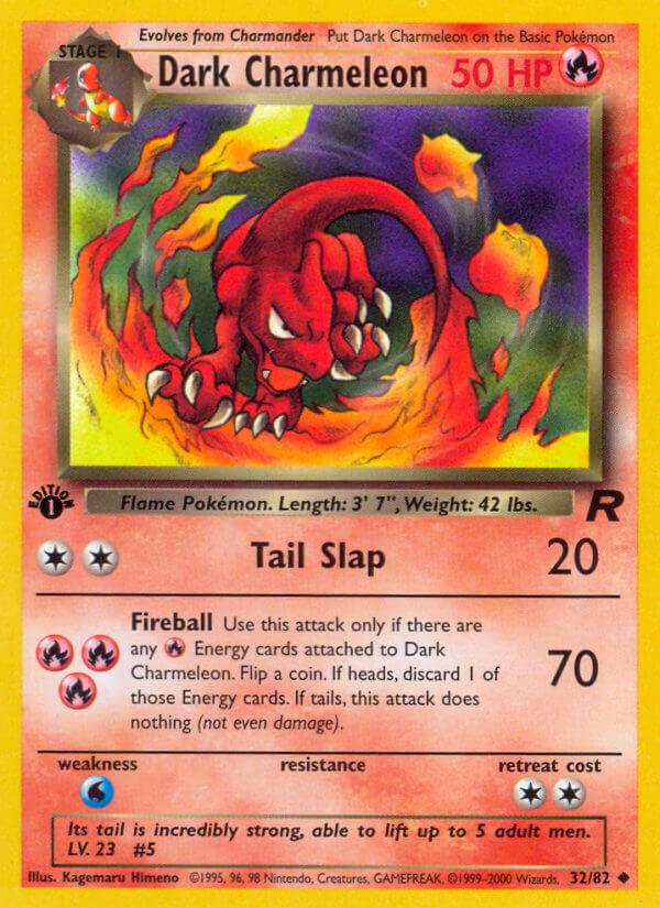 1st Ed. Dark Charmeleon 32/82 - MP- (Creased)