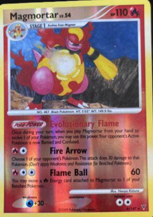 Magmortar 6/147 Reverse Holofoil LP Diamond Pearl era Pokemon card — KeepitSealdz