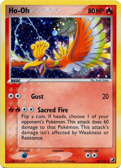 Ho-Oh 27/115 (Holofoil) - NM (Small stain on back)