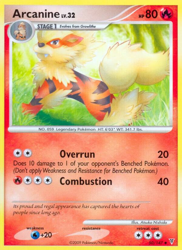 Arcanine 50/147 LP Platinum era Pokemon card — KeepitSealdz