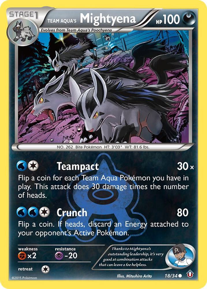 Team Aqua's Mightyena 18/34 - NM