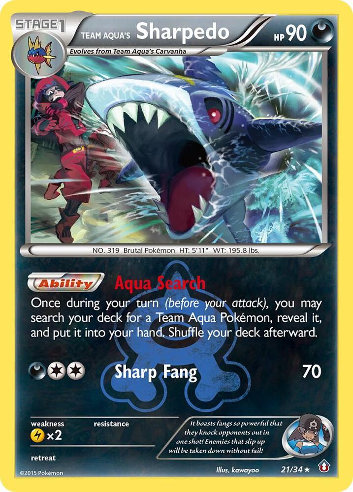 Team Aqua's Sharpedo 21/34 (Holofoil) - LP