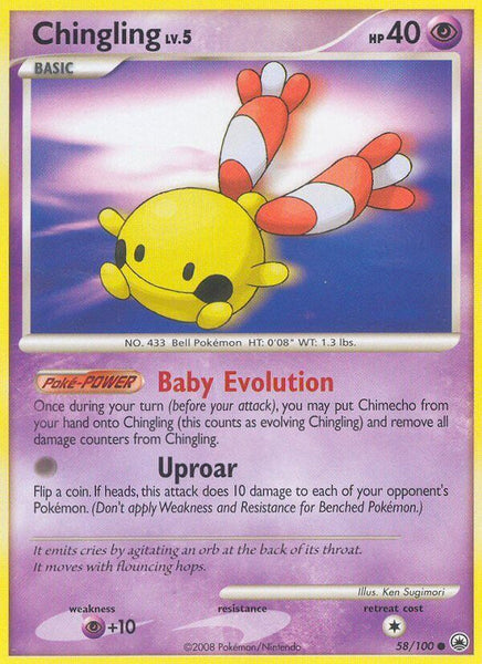 Chingling 58/100 LP Diamond Pearl era Pokemon card — KeepitSealdz