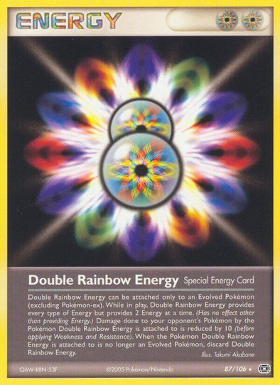 Double Rainbow Energy 87/106 LP EX era Pokemon card — KeepitSealdz