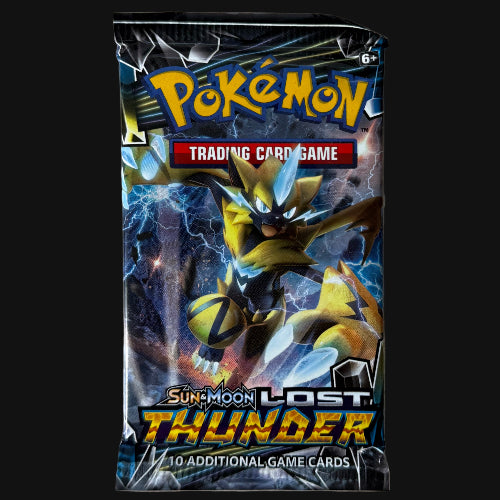 2018 Sun & Moon Lost Thunder sealed booster pack detail — KeepitSealdz