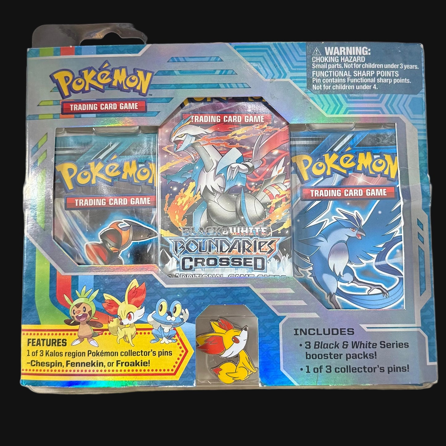 Black & White Boundaries Crossed 3-Pack Blister Fennekin Pin sealed — KeepitSealdz