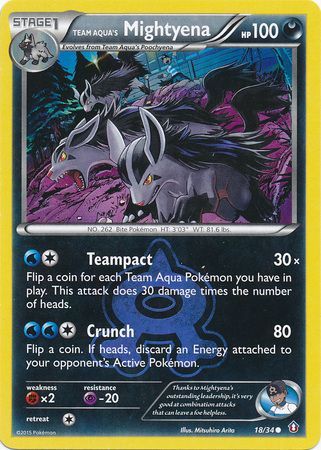 Team Aqua's Mightyena 18/34 LP EX era Pokemon card — KeepitSealdz