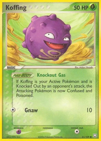 Koffing 61/109 NM Team Rocket WOTC Pokemon card — KeepitSealdz