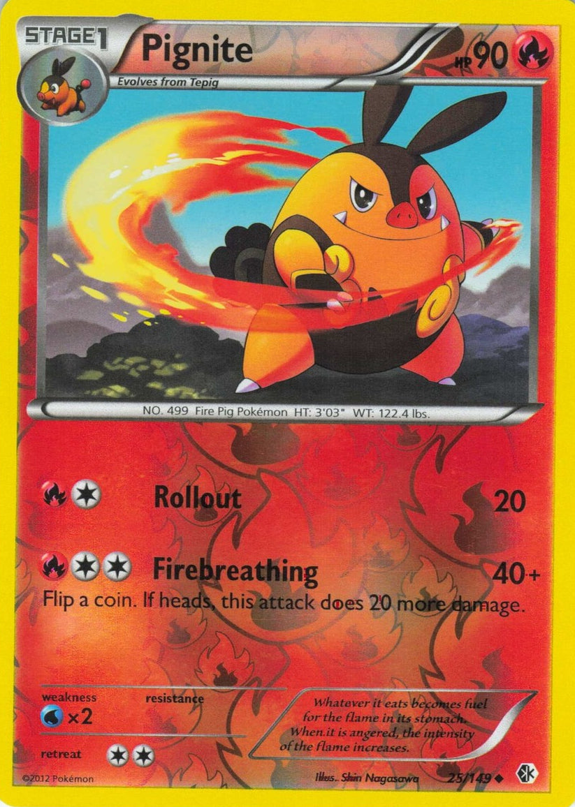 Pignite 25/149 Reverse Holofoil LP Black White era Pokemon card — KeepitSealdz