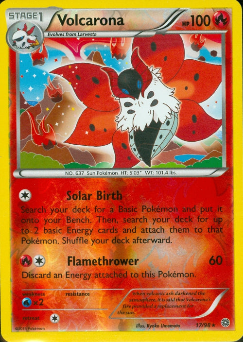 Volcarona 17/98 Reverse Holofoil NM XY era Pokemon card — KeepitSealdz