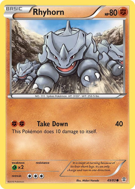 Rhyhorn 49/83 (Reverse Holofoil)- NM