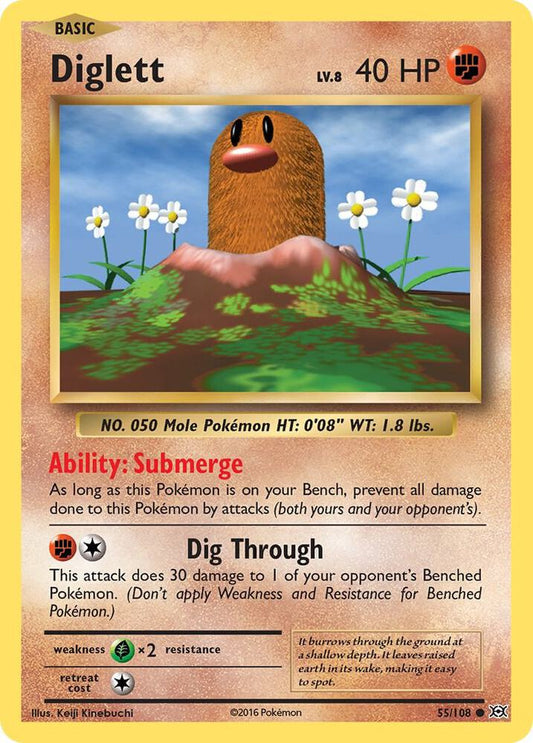 Diglett 55/108 (Reverse Holofoil) - NM