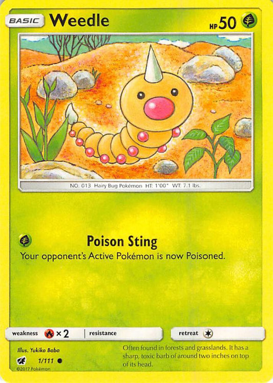 Weedle 1/111 (Reverse Holo) - NM