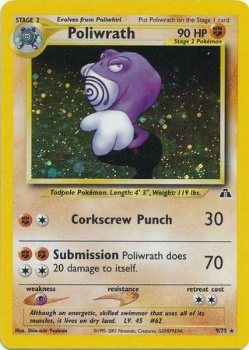 Poliw Rath trading card with Pokémon graphics and text
