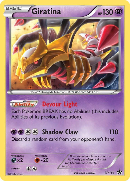 Pokémon trading card featuring Giratina with a yellow border