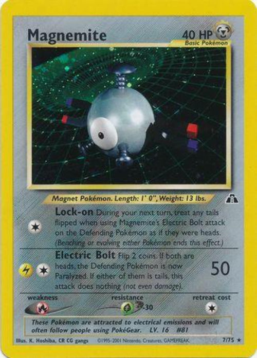 Pokémon trading card featuring Magnemite with yellow border