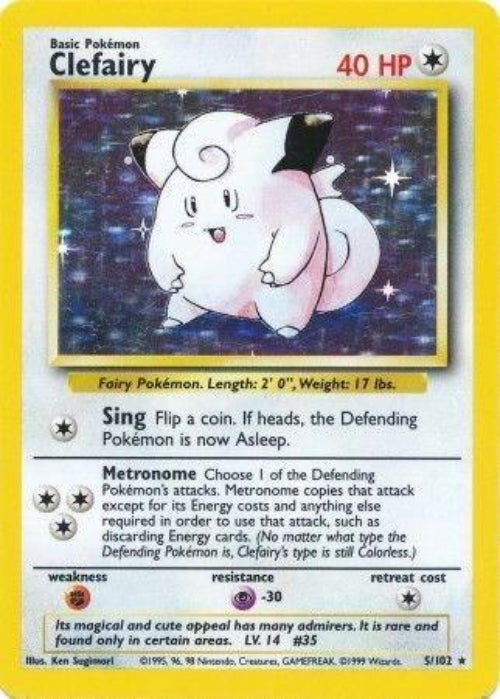 Clefairy Pokémon trading card with character and text