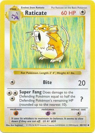 Shadowless Raticate 40/102