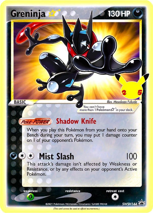 Pokémon Greninja trading card with character illustration and text
