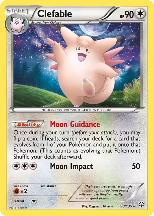 Clefable 98/135 LP Black White era Pokemon card — KeepitSealdz