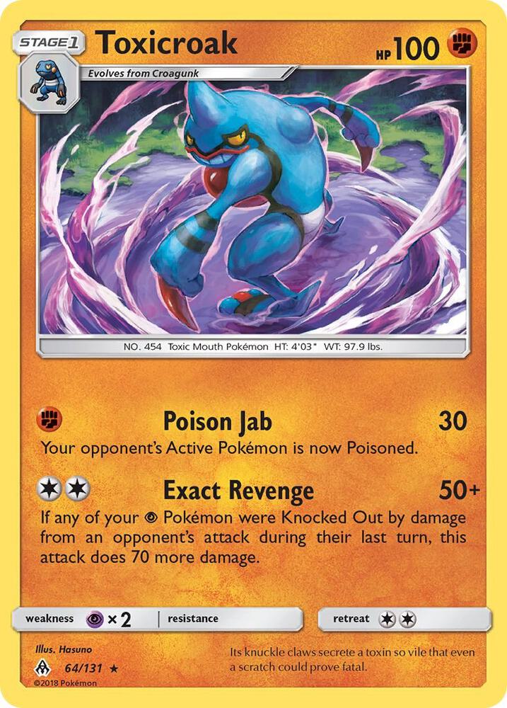Toxicroak 64/131 (Reverse Holofoil)- NM