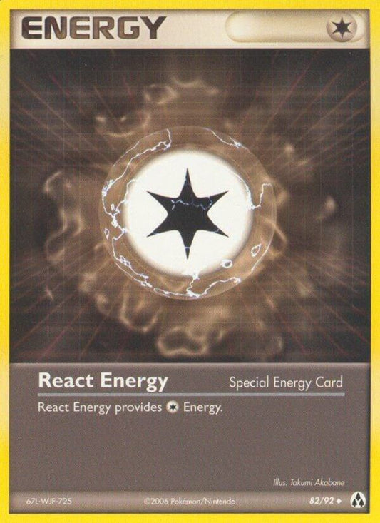 React Energy 82/92 LP EX era Pokemon card — KeepitSealdz