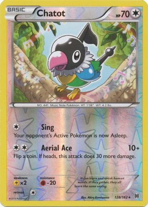 Pokémon trading card featuring Chatot with game text and artwork