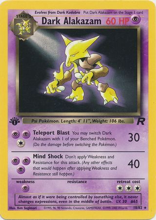 1st Ed. Dark Alakazam 18/82 - LP-