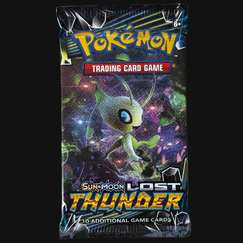 2018 Sun & Moon Lost Thunder sealed booster pack front — KeepitSealdz