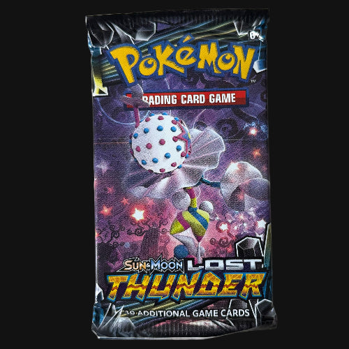 2018 Sun & Moon Lost Thunder sealed booster pack back — KeepitSealdz