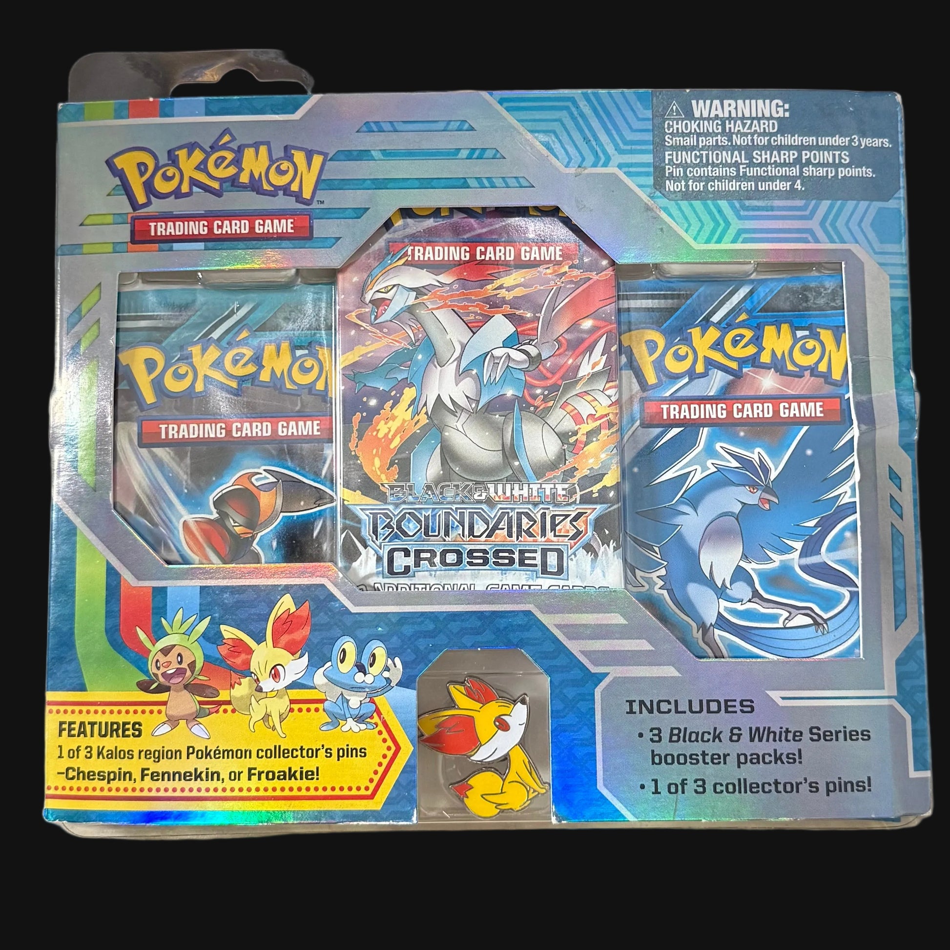 Black & White Boundaries Crossed 3-Pack Blister Fennekin Pin sealed — KeepitSealdz