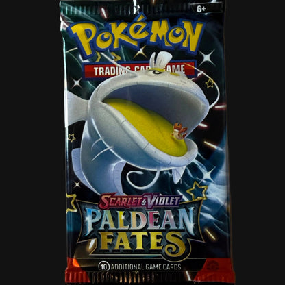 Scarlet & Violet Paldean Fates sealed booster pack back — KeepitSealdz