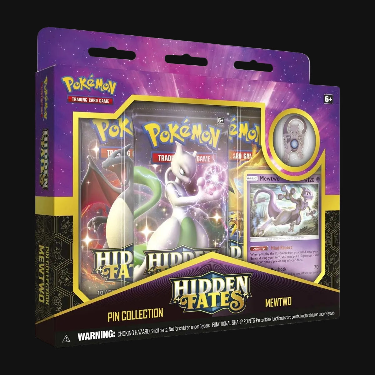 Sun & Moon Hidden Fates Pin Collection Box - Mewtwo