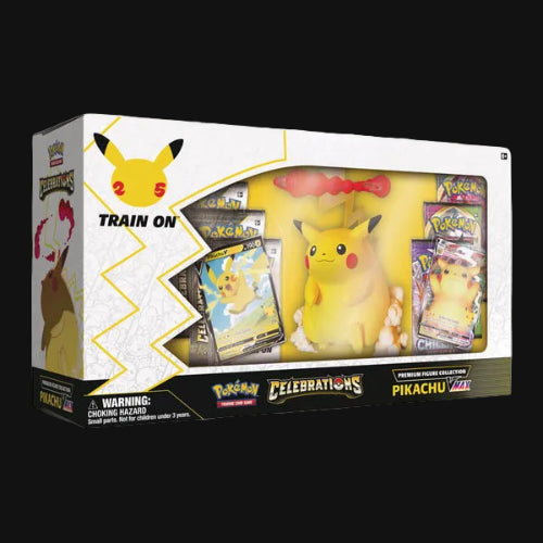 Pokémon Pikachu toy figure and card set packaging on a white background