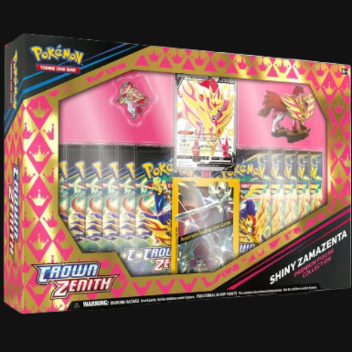 Pokémon trading card game collection box with pink and black design