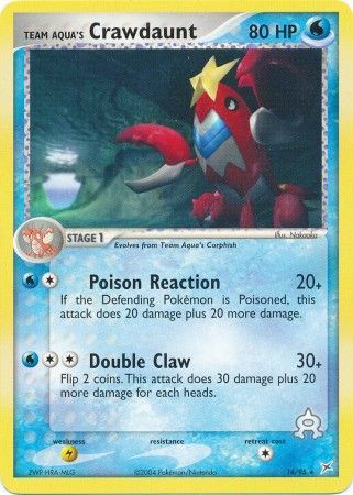 Team Aqua's Crawdaunt 14/95 NM EX era Pokemon card — KeepitSealdz