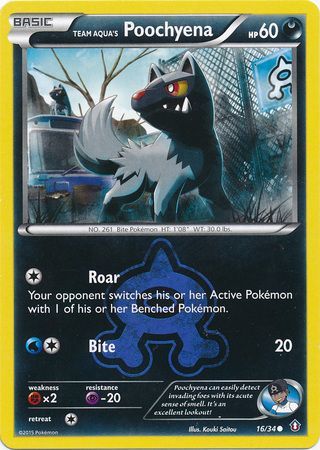 Team Aqua's Poochyena 16/34 LP EX era Pokemon card — KeepitSealdz