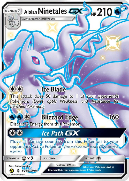 Alolan Ninetales GX SV53 - NM - KeepitSealdz