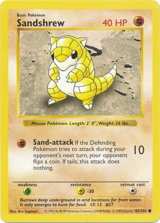 Shadowless Sandshrew 62/102