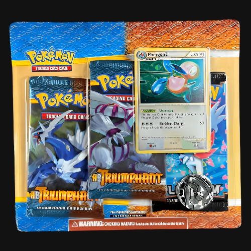 HeartGold and SoulSilver Triumphant 3 Pack Blister - Porygon2 Promo - KeepitSealdz