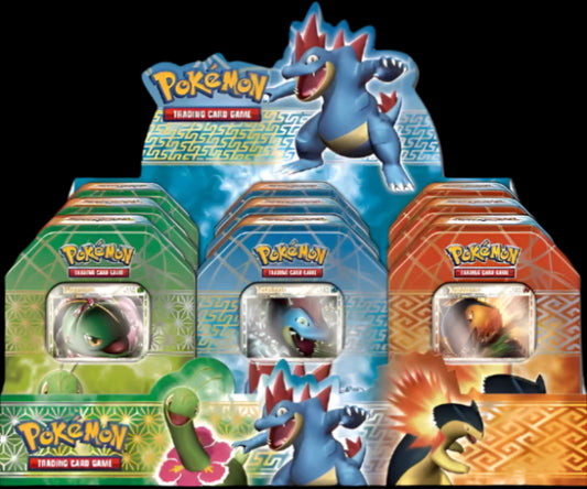 HGSS Display Typhlosion & Meganium Feraligatr Set of 9 Tins - KeepitSealdz