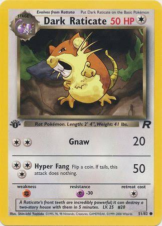 1st Ed. Dark Raticate 51/82 - LP-