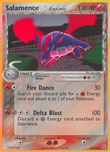 Salamence Delta Species (Holofoil) 14/130 - MP/Creased
