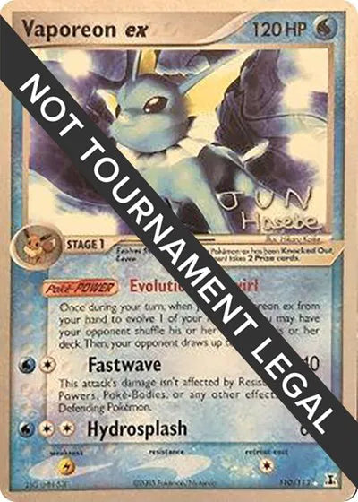 Vaporeon ex 110/113 (Jun Hasebe 2007 Signature) - NM