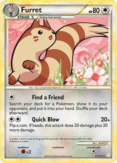 Furret 21/123 LP EX era Pokemon card — KeepitSealdz