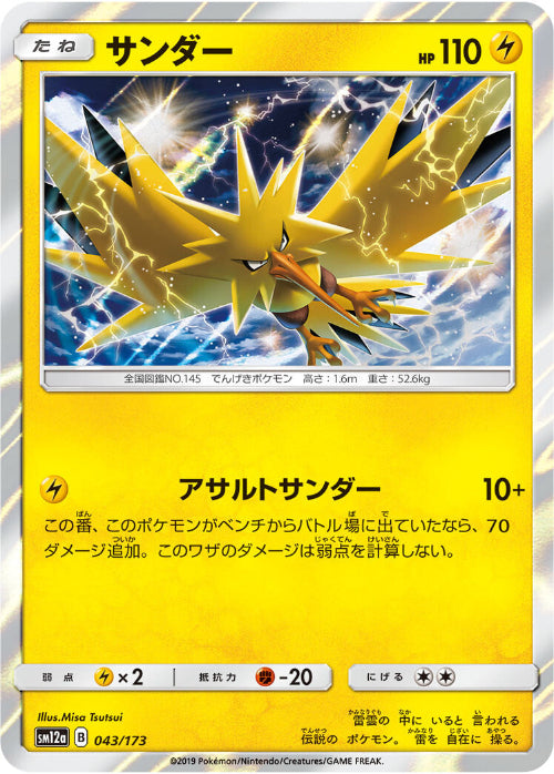 Pokémon trading card featuring a lightning-themed creature with Japanese text and numbers.
